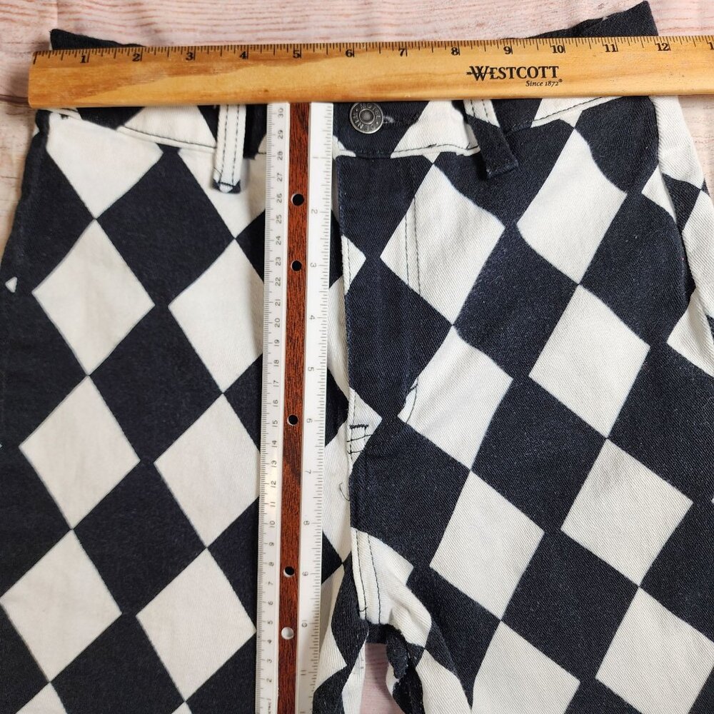 Motel Rocks Denim XS Checkerboard Pants Womens Cotton & Spandex - Picture 7 of 12